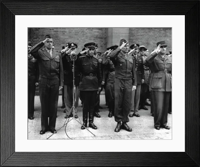 Framed Print : Allied Officers In Berlin, 1945 Framed Print : Allied Officers In Berlin, 1945
