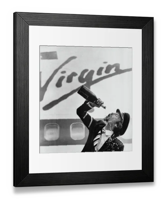 Framed Print : Richard Branson Celebrating