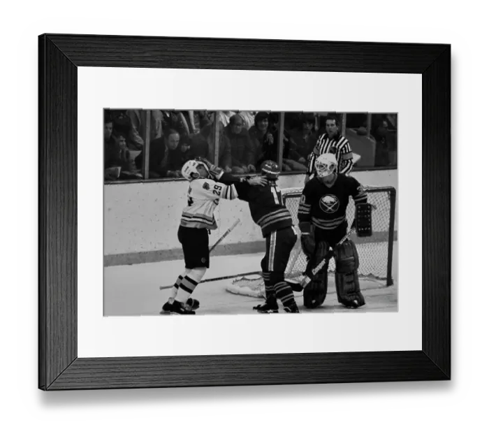Framed Print : Bruins Vs Sabres Ice Hockey Fight