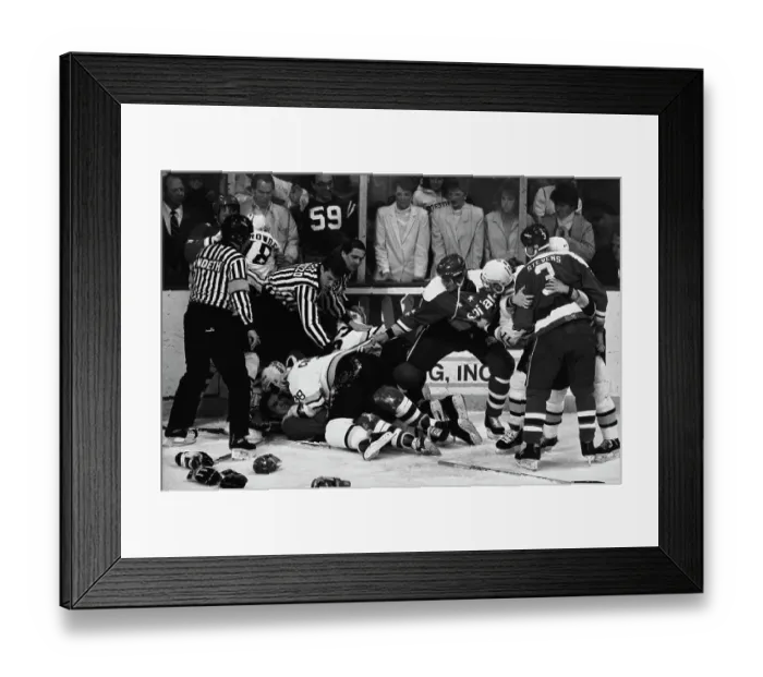 Framed Print : Ice Hockey Fight Framed Print : Ice Hockey Fight