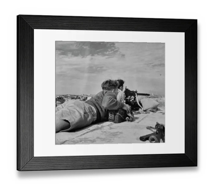 Framed Print : Machine Gunners, Arab-Israeli Conflict Framed Print : Machine Gunners, Arab-Israeli Conflict