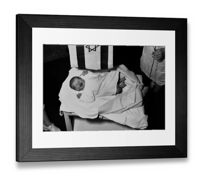 Framed Print : Crying Baby With Israeli Flag Framed Print : Crying Baby With Israeli Flag