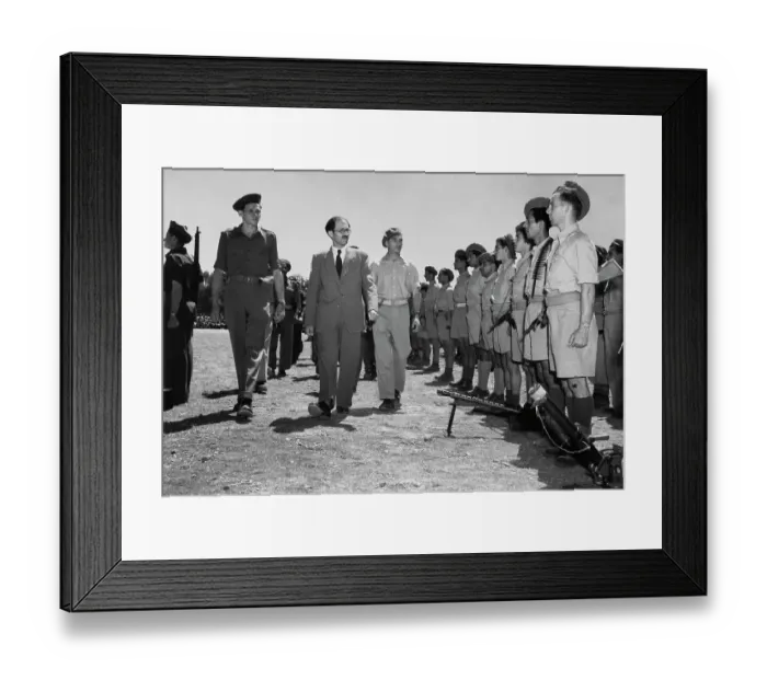 Framed Print : Menachem Begin Inspecting Irgun Zvai Leumi Framed Print : Menachem Begin Inspecting Irgun Zvai Leumi