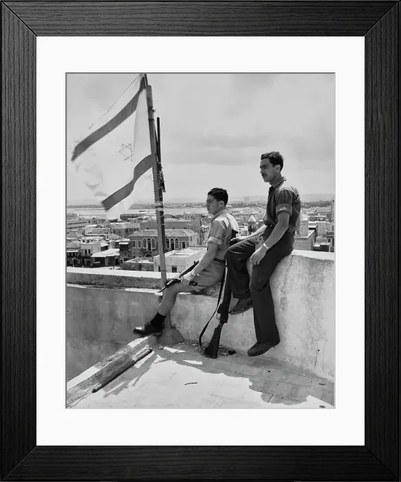 Framed Print : Haganah Soldiers With Israeli Flag Framed Print : Haganah Soldiers With Israeli Flag