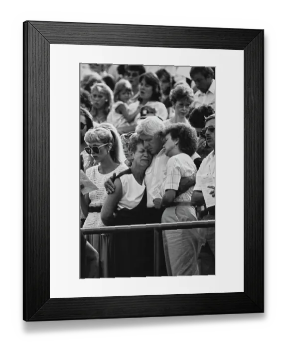 Framed Print : Mourners At Edmond Memorial Service