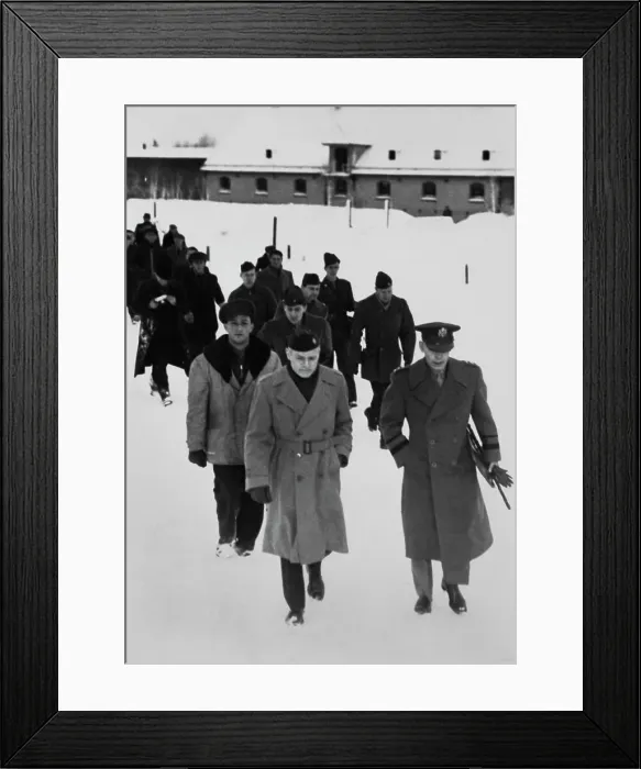 Framed Print : Generals Inspect Displaced Persons Camp Framed Print : Generals Inspect Displaced Persons Camp