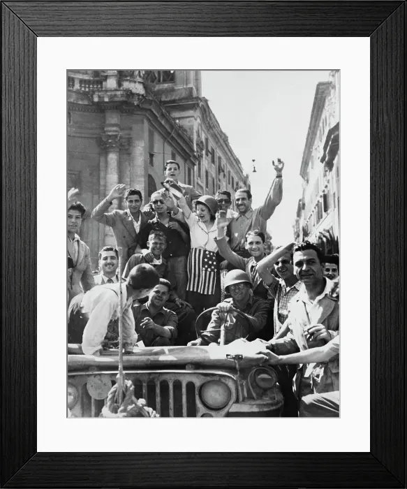 Framed Print : Italians Celebrating Libration, 1944 Framed Print : Italians Celebrating Libration, 1944
