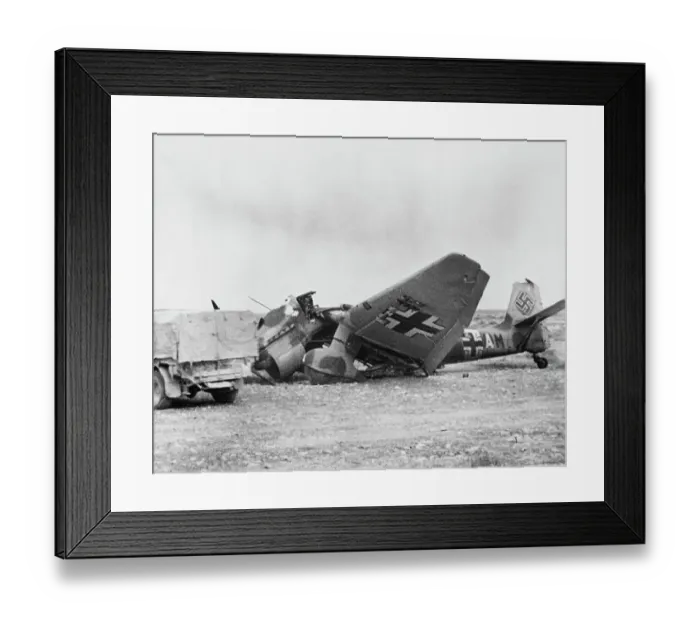 Framed Print : Wrecked Plane, 1942 Framed Print : Wrecked Plane, 1942
