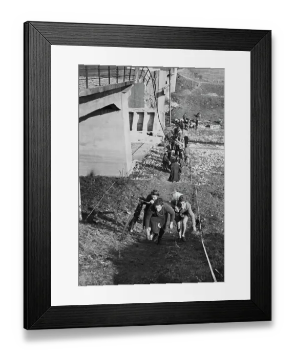 Framed Print : Italians Cross Canal, 1944 Framed Print : Italians Cross Canal, 1944