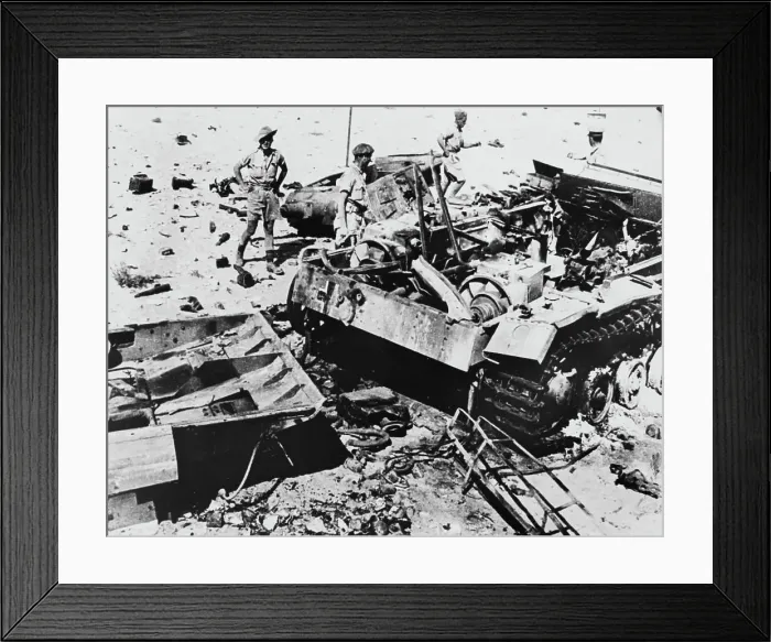 Framed Print : Destroyed German Tank, 1942 Framed Print : Destroyed German Tank, 1942