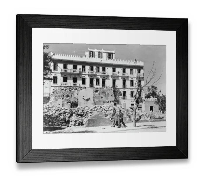 Framed Print : Bomb-Damaged Hotel In Tunisia, 1943 Framed Print : Bomb-Damaged Hotel In Tunisia, 1943