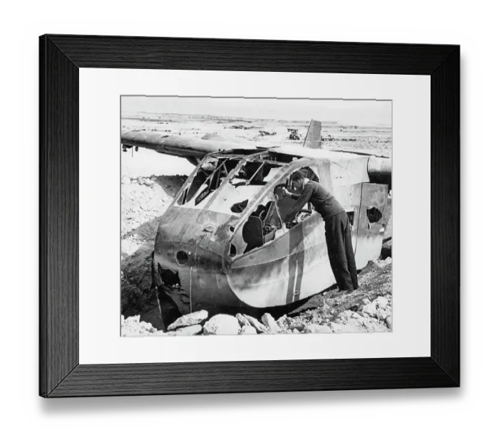 Framed Print : Abandoned German Glider, 1942 Framed Print : Abandoned German Glider, 1942