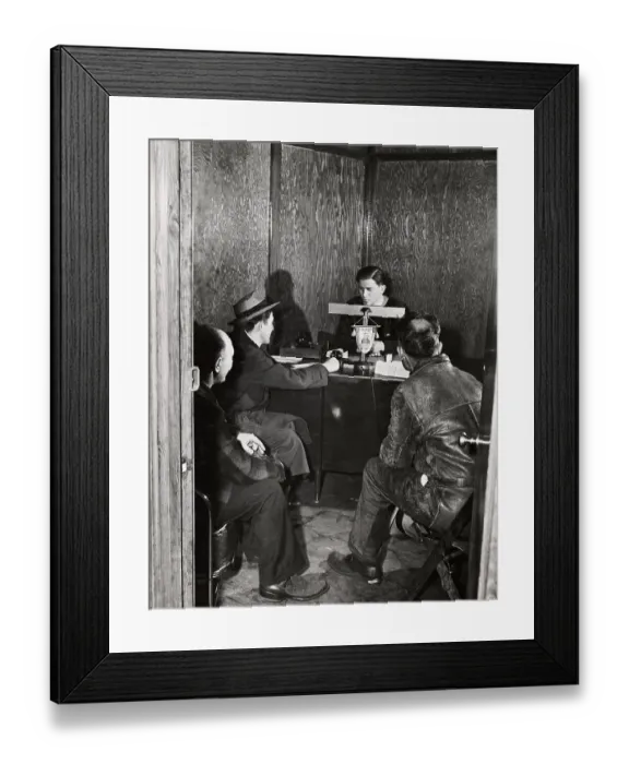 Framed Print : Workers With Union Official Framed Print : Workers With Union Official