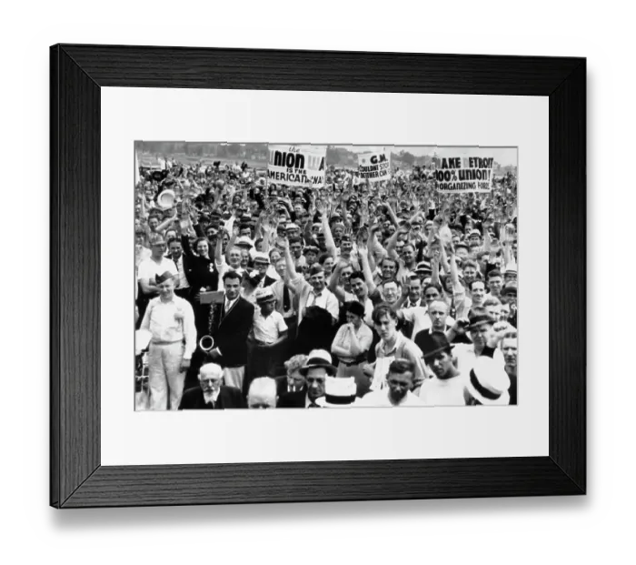 Framed Print : Pro-Union Rally In Detroit Framed Print : Pro-Union Rally In Detroit