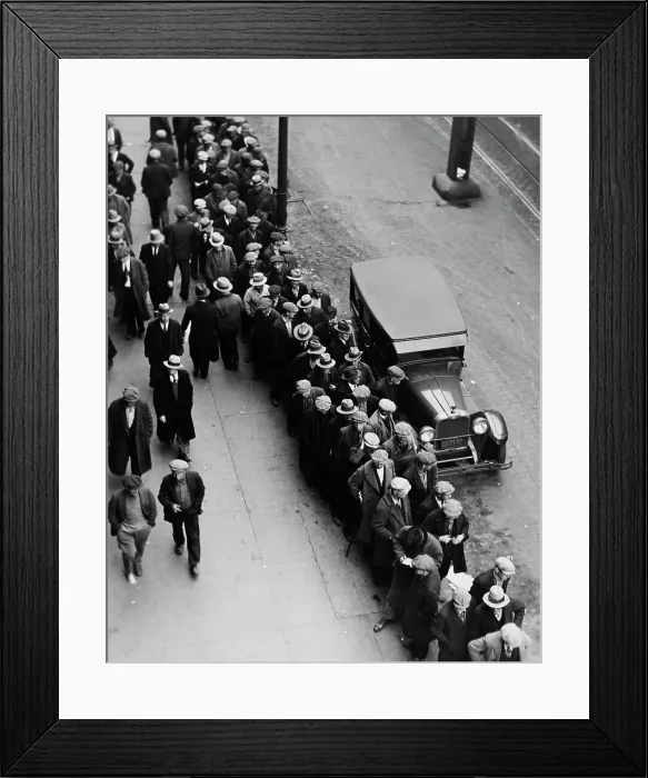 Framed Print : Queue Of Unemployed Men Framed Print : Queue Of Unemployed Men