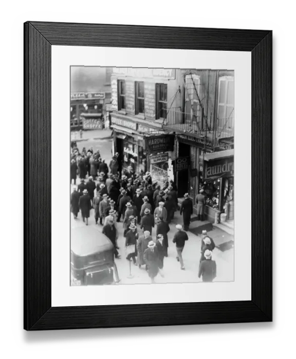 Framed Print : Men Outside Employment Agency Framed Print : Men Outside Employment Agency