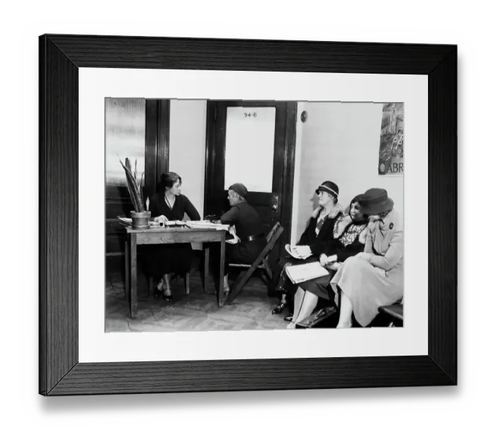 Framed Print : Unemployed Women Register For Camp Tera Framed Print : Unemployed Women Register For Camp Tera