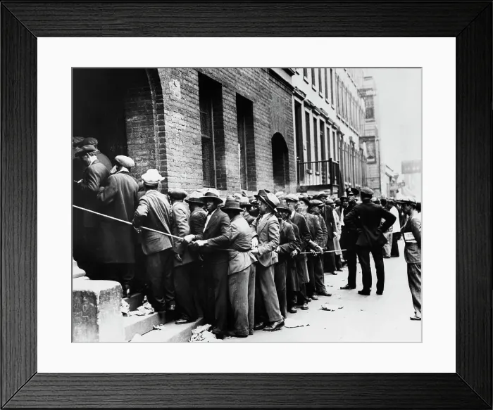 Framed Print : Queue Of Unemployed Men Framed Print : Queue Of Unemployed Men