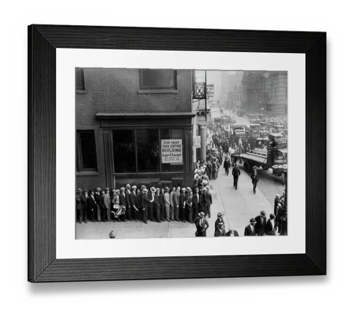 Framed Print : Unemployed Queue In New York Framed Print : Unemployed Queue In New York