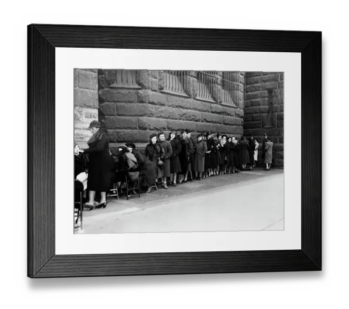 Framed Print : Queue Of Unemployed Women Framed Print : Queue Of Unemployed Women