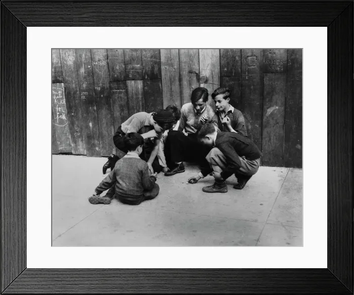 Framed Print : Boys Playing On Pavement Framed Print : Boys Playing On Pavement