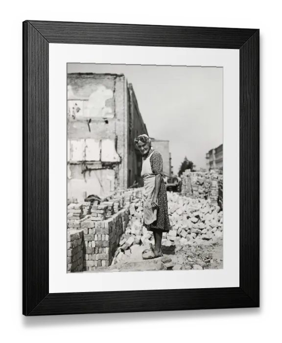Framed Print : Woman With Brick Wall Framed Print : Woman With Brick Wall
