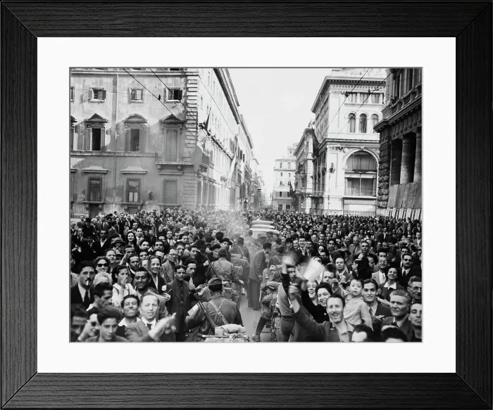 Framed Print : People Cheering US Fifth Army Framed Print : People Cheering US Fifth Army