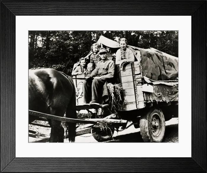Framed Print : German Refugees With Horse Cart Framed Print : German Refugees With Horse Cart