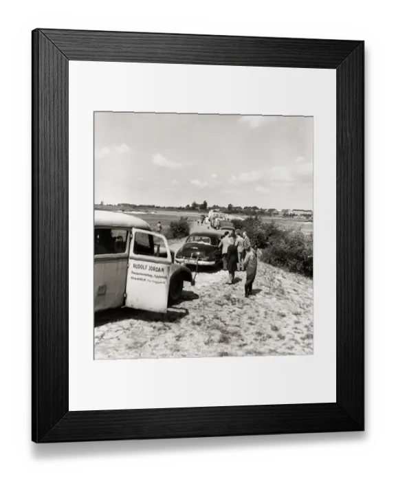 Framed Print : Cars Waiting To Cross River Elbe Framed Print : Cars Waiting To Cross River Elbe