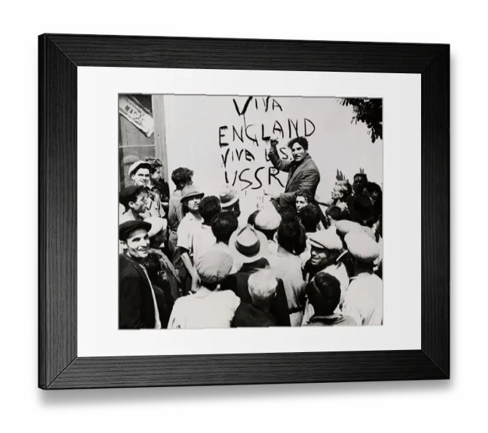 Framed Print : Sicilians Cheer Allied Liberators Framed Print : Sicilians Cheer Allied Liberators