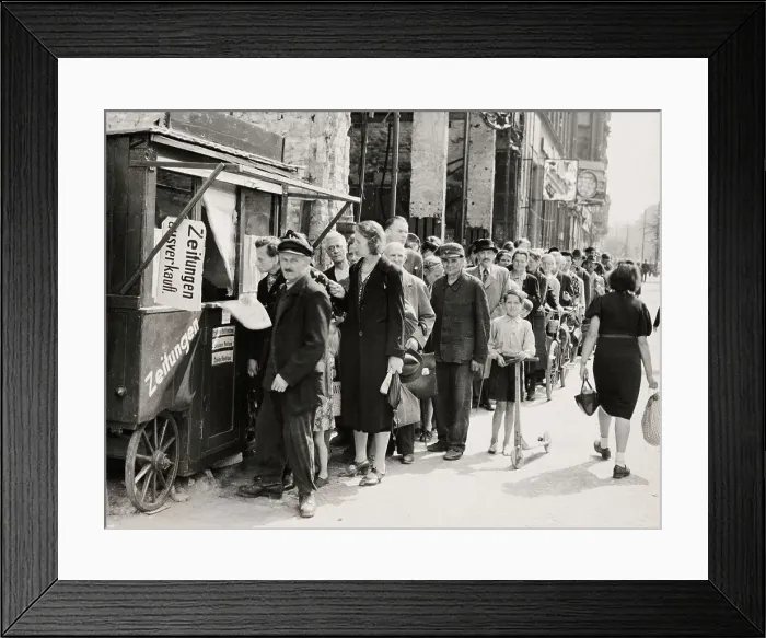 Framed Print : People Queueing For Newspapers