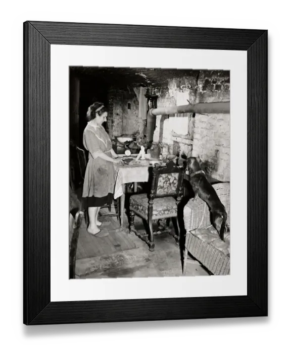 Framed Print : A Woman In Her Basement Home Framed Print : A Woman In Her Basement Home