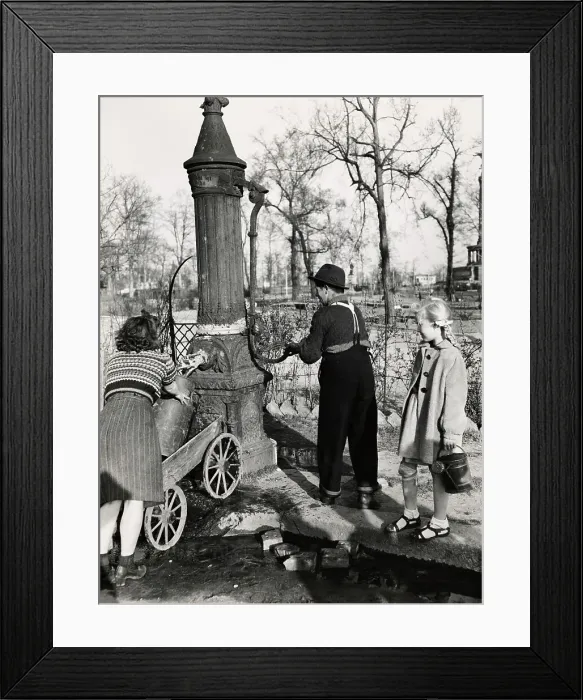 Framed Print : People Fetching Water Framed Print : People Fetching Water