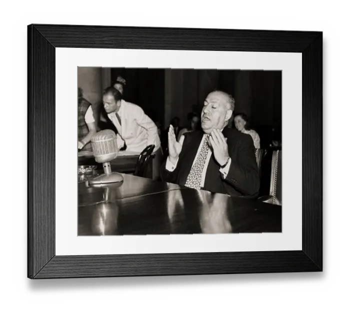 Framed Print : New York Racketeer Testifies Before Hearing Framed Print : New York Racketeer Testifies Before Hearing