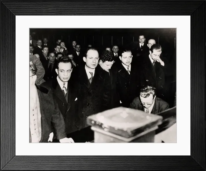 Framed Print : Arraignment Of Five Men Framed Print : Arraignment Of Five Men