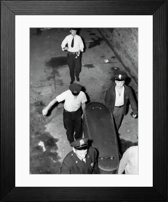 Framed Print : Gangland Murder Victim's Casket Framed Print : Gangland Murder Victim's Casket