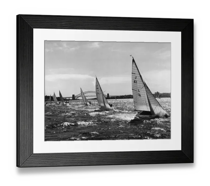 Framed Print : Small Boats Sailing on Sydney Harbor Framed Print : Small Boats Sailing on Sydney Harbor