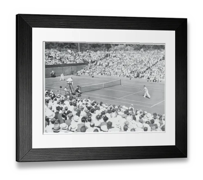 Framed Print : Von Cramm and Crawford on Court Framed Print : Von Cramm and Crawford on Court