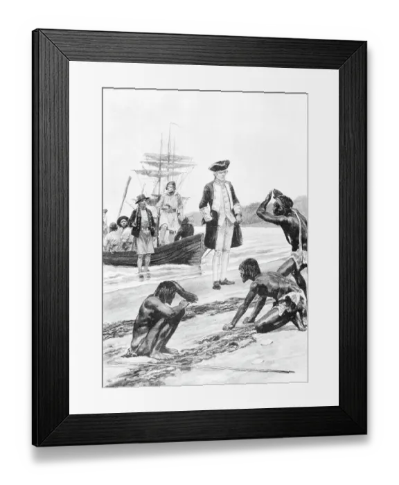 Framed Print : Captain Cook Landing At Van Diemen'S Framed Print : Captain Cook Landing At Van Diemen'S