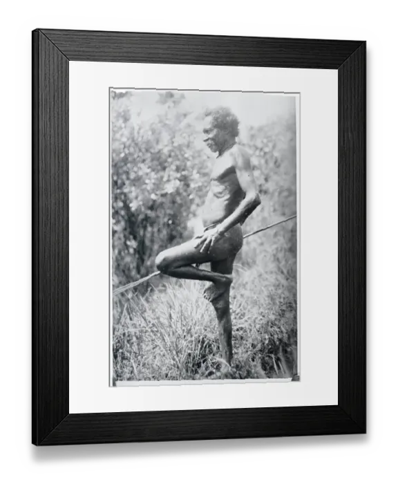 Framed Print : Elderly Aborigine with Spear in Hand Framed Print : Elderly Aborigine with Spear in Hand