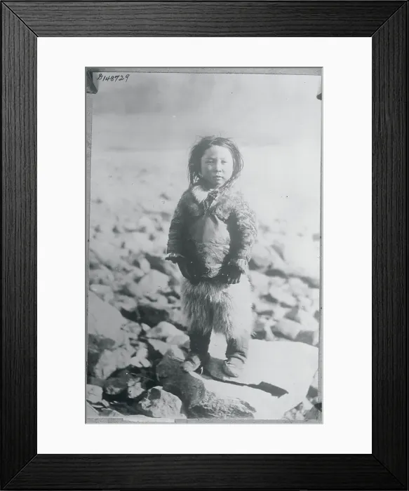 Framed Print : Native Esquiman Child Outdoors Framed Print : Native Esquiman Child Outdoors