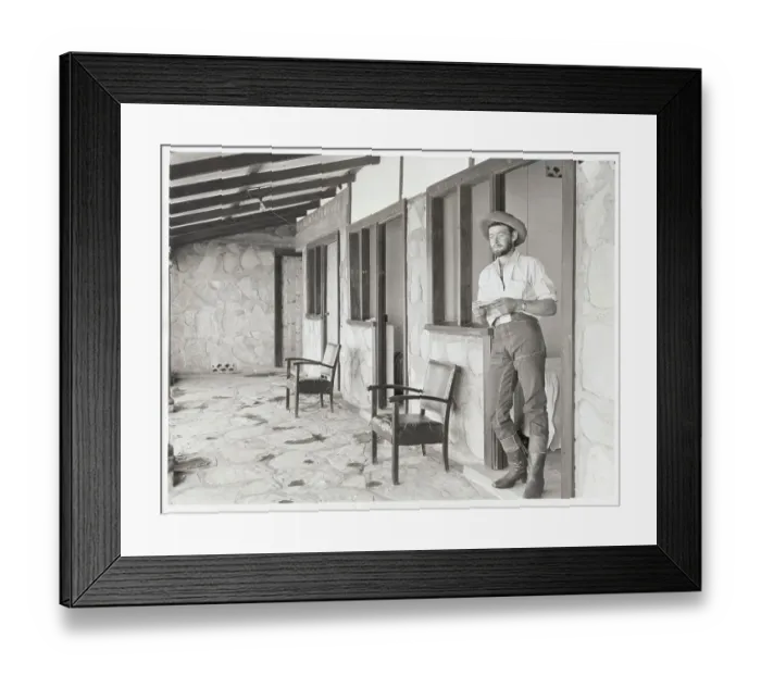 Framed Print : Australian Stockman Posing in Doorway Framed Print : Australian Stockman Posing in Doorway
