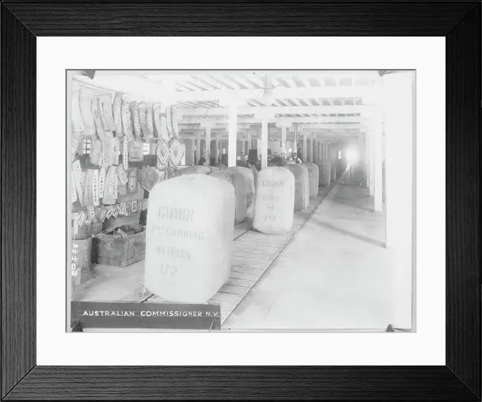 Framed Print : Bales of Wool on Wood Conveyor Framed Print : Bales of Wool on Wood Conveyor