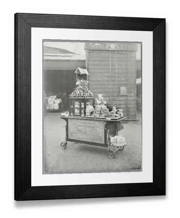 Framed Print : Refreshment Cart Selling Candy Framed Print : Refreshment Cart Selling Candy