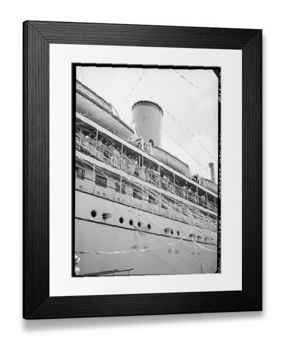 Framed Print : Ticker Tape Streaming From Ship Framed Print : Ticker Tape Streaming From Ship