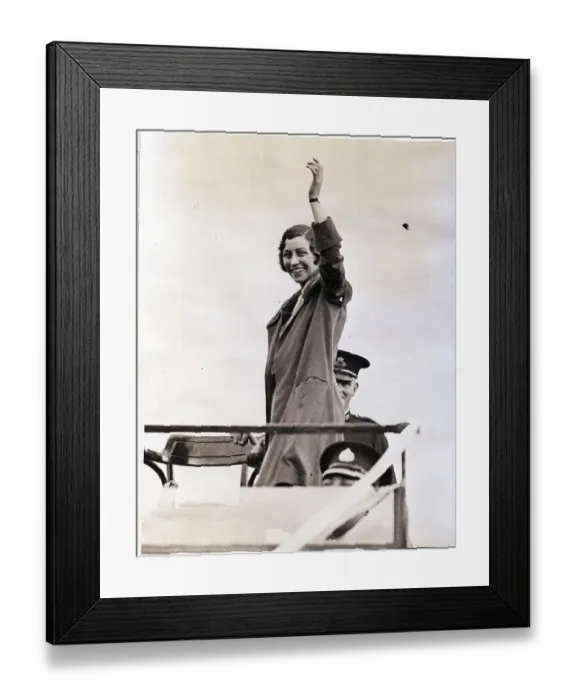 Framed Print : Aviatrix Waving to Fans Framed Print : Aviatrix Waving to Fans