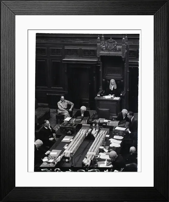 Framed Print : MacArthur Seated Among Wigged Parliament Framed Print : MacArthur Seated Among Wigged Parliament