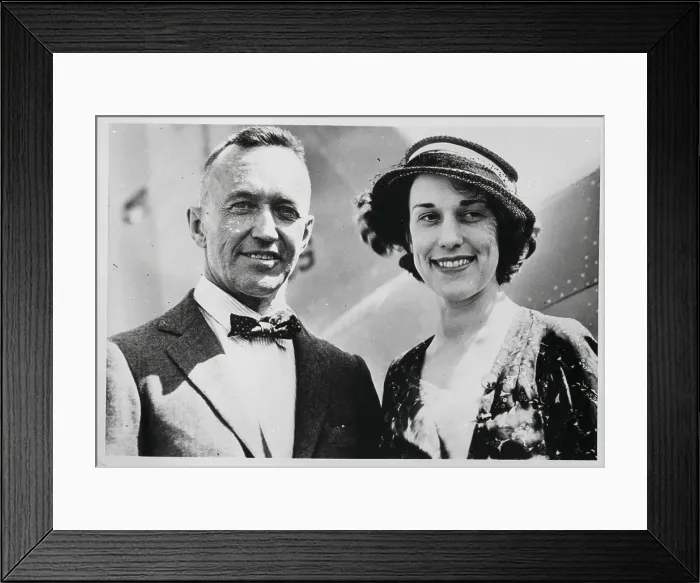 Framed Print : Licoln Ellsworth And Wife Headshoulders Framed Print : Licoln Ellsworth And Wife Headshoulders