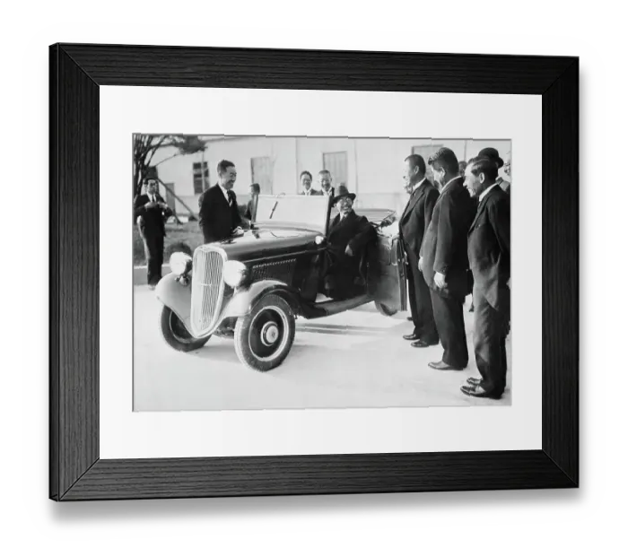 Framed Print : Prince Chichibu Sitting in Automobile During Japanese Showing Framed Print : Prince Chichibu Sitting in Automobile During Japanese Showing
