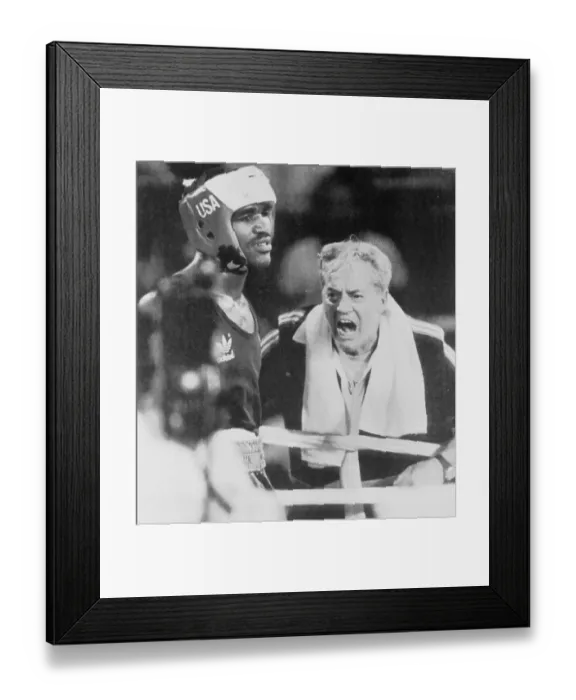 Framed Print : Olympic Boxer Evander Holyfield Being Disqualified
